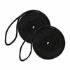 Dc Cargo 1/2in X 15' Double-Braided Nylon Dock Line, Black, 2PK 1215MRK-2